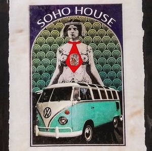 Soho House, VW. Bus, Print, signed Fairchild Paris
